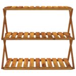 Étagère pliable à 3 niveaux Marron 70x31x63 cm Bois d'acacia – Image 2