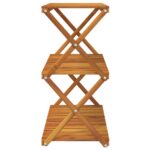 Étagère pliable à 3 niveaux Marron 70x31x63 cm Bois d'acacia – Image 3