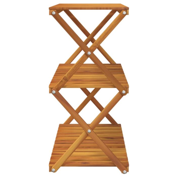 Étagère pliable à 3 niveaux Marron 70x31x63 cm Bois d'acacia – Image 3