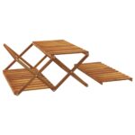 Étagère pliable à 3 niveaux Marron 70x31x63 cm Bois d'acacia – Image 4