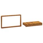 Étagère pliable à 3 niveaux Marron 70x31x63 cm Bois d'acacia – Image 7