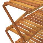 Étagère pliable à 3 niveaux Marron 70x31x63 cm Bois d'acacia – Image 8