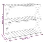 Étagère pliable à 3 niveaux Marron 70x31x63 cm Bois d'acacia – Image 9