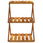 Étagère pliable à 3 niveaux Marron 43x31x63 cm Bois d'acacia – Image 2