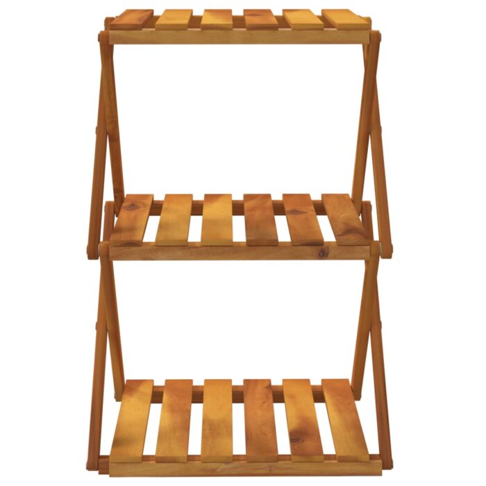 Étagère pliable à 3 niveaux Marron 43x31x63 cm Bois d'acacia – Image 2