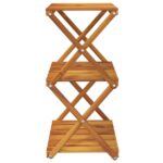 Étagère pliable à 3 niveaux Marron 43x31x63 cm Bois d'acacia – Image 3