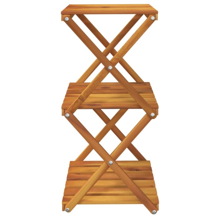 Étagère pliable à 3 niveaux Marron 43x31x63 cm Bois d'acacia – Image 3