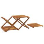Étagère pliable à 3 niveaux Marron 43x31x63 cm Bois d'acacia – Image 4