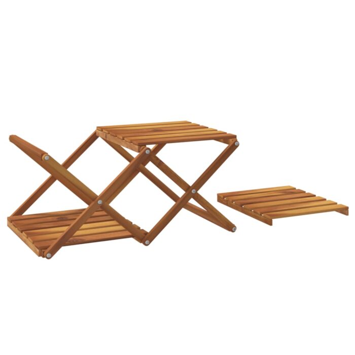 Étagère pliable à 3 niveaux Marron 43x31x63 cm Bois d'acacia – Image 4