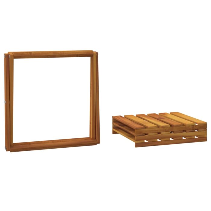 Étagère pliable à 3 niveaux Marron 43x31x63 cm Bois d'acacia – Image 7