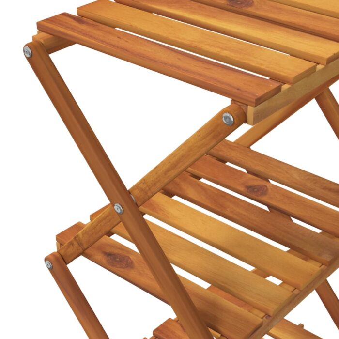 Étagère pliable à 3 niveaux Marron 43x31x63 cm Bois d'acacia – Image 8