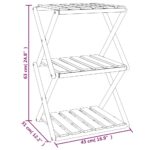 Étagère pliable à 3 niveaux Marron 43x31x63 cm Bois d'acacia – Image 9