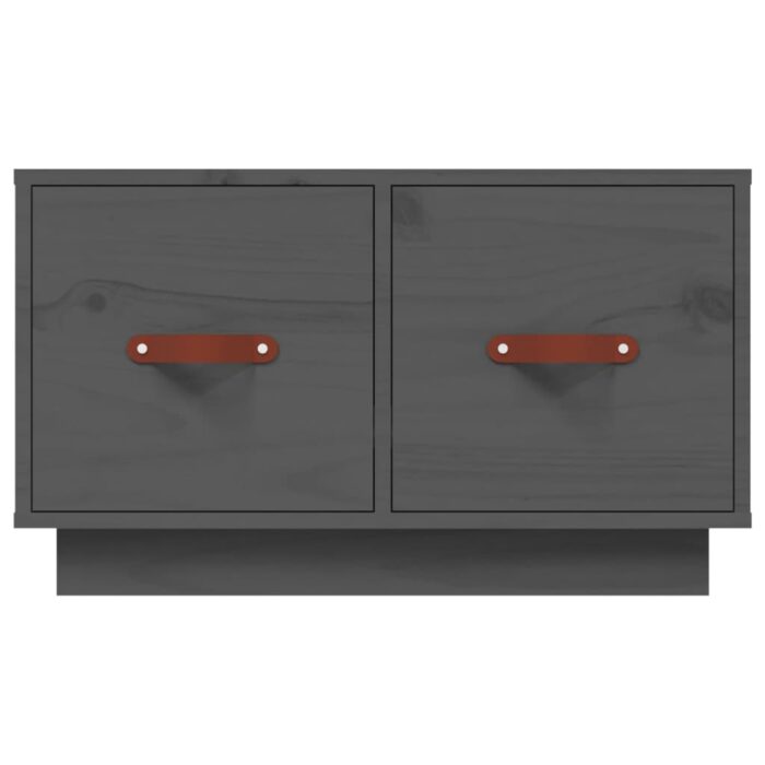 Table basse Gris 60x53x35 cm Bois massif de pin – Image 4