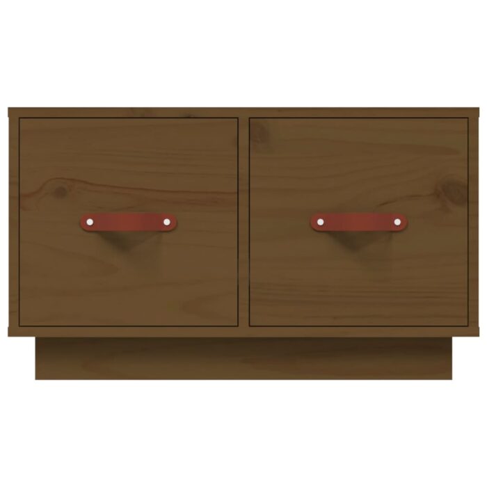 Table basse Marron miel 60x53x35 cm Bois massif de pin – Image 4