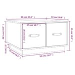 Table basse Marron miel 60x53x35 cm Bois massif de pin – Image 8