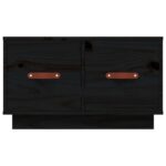 Table basse Noir 60x53x35 cm Bois massif de pin – Image 4