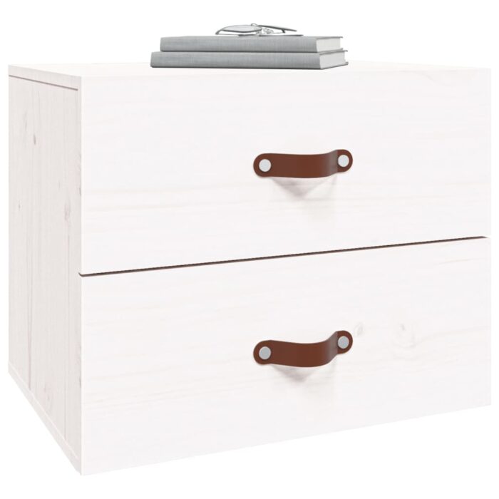 Table de chevet murale Blanc 50x36x40 cm – Image 2