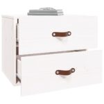 Table de chevet murale Blanc 50x36x40 cm – Image 3