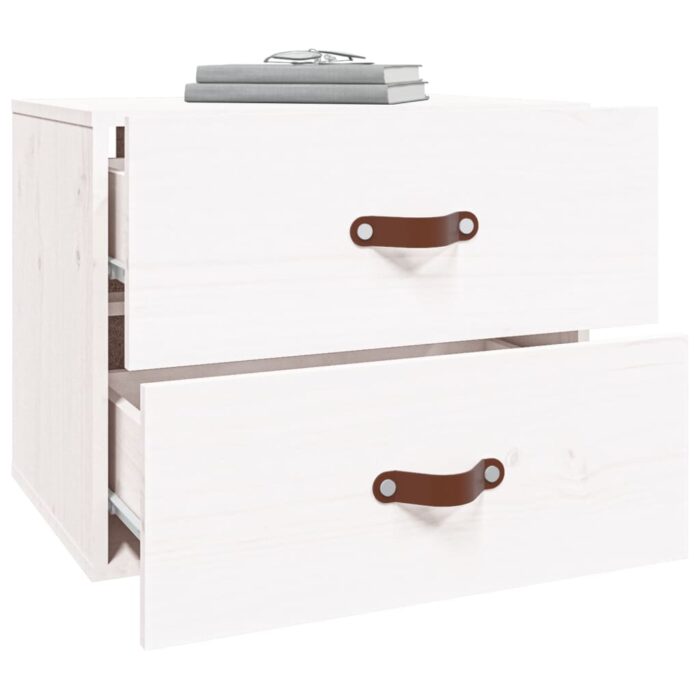 Table de chevet murale Blanc 50x36x40 cm – Image 3