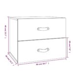 Tables de chevet murales 2 pcs Noir 50x36x40 cm – Image 7