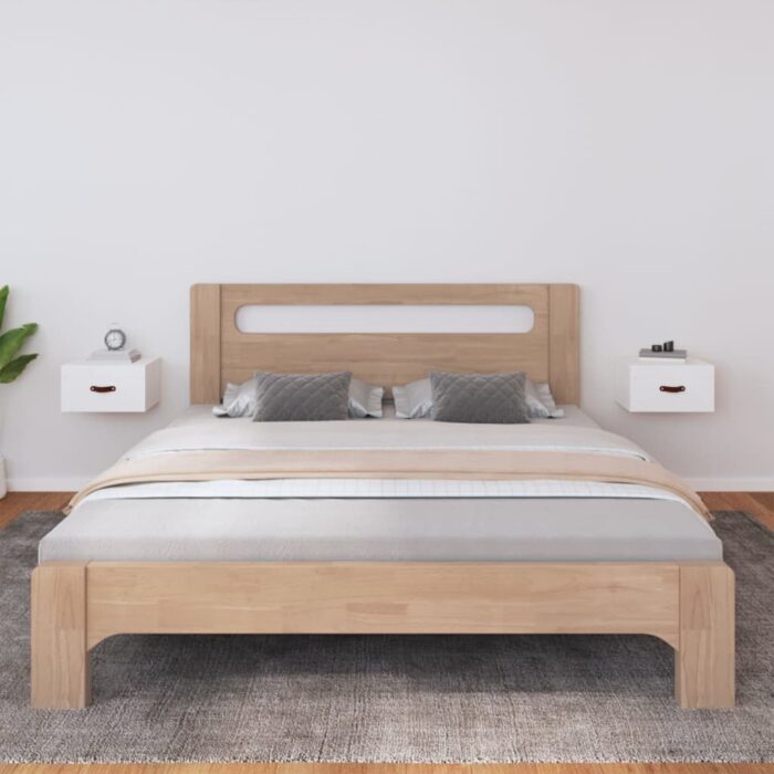 Tables de chevet murales 2 pcs Blanc 40x29,5x22 cm – Image 1