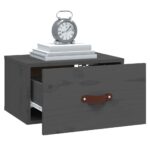 Table de chevet murale Gris 40x29,5x22 cm – Image 2