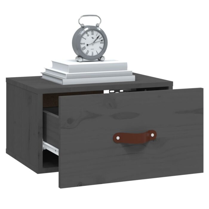 Table de chevet murale Gris 40x29,5x22 cm – Image 2