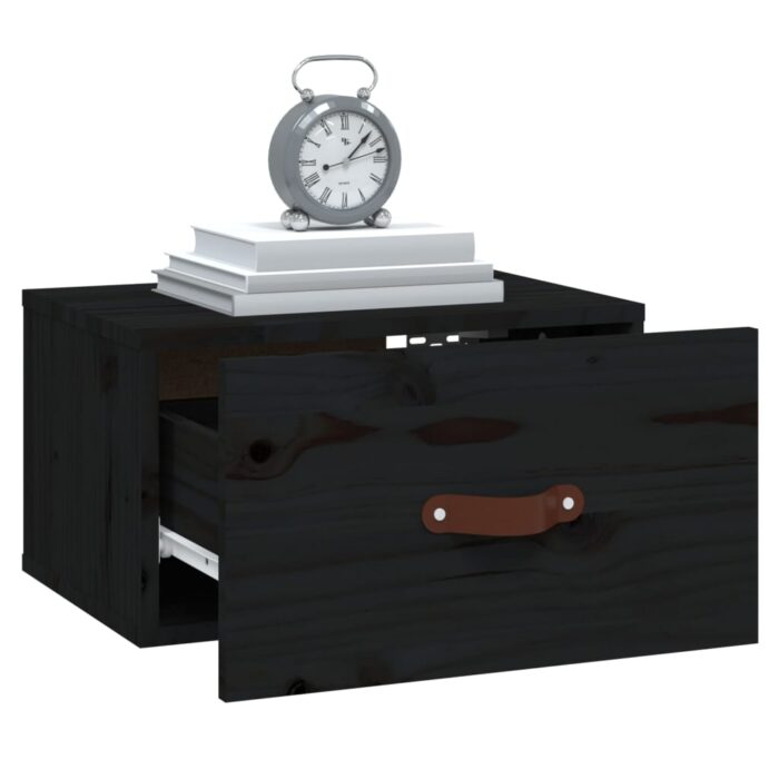 Tables de chevet murales 2 pcs Noir 40x29,5x22 cm – Image 2