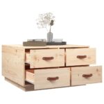Table basse 80x80x45 cm Bois massif de pin – Image 3