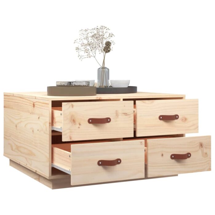 Table basse 80x80x45 cm Bois massif de pin – Image 3
