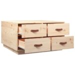 Table basse 80x80x45 cm Bois massif de pin – Image 5