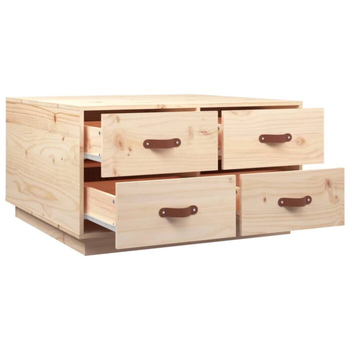Table basse 80x80x45 cm Bois massif de pin – Image 5