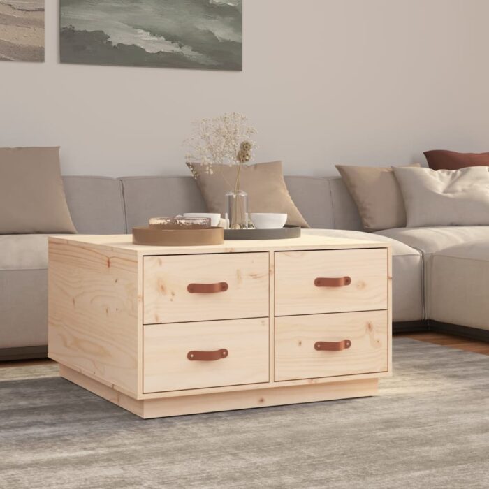 Table basse 80x80x45 cm Bois massif de pin – Image 1