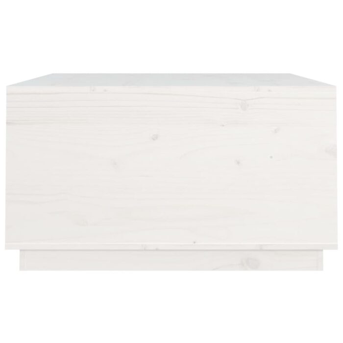 Table basse Blanc 80x80x45 cm Bois massif de pin – Image 6