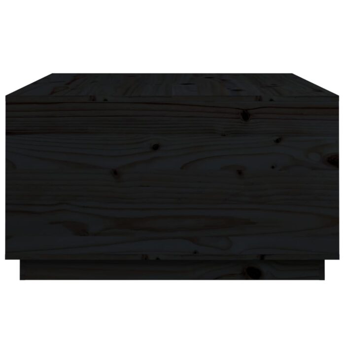 Table basse Noir 80x80x45 cm Bois massif de pin – Image 6