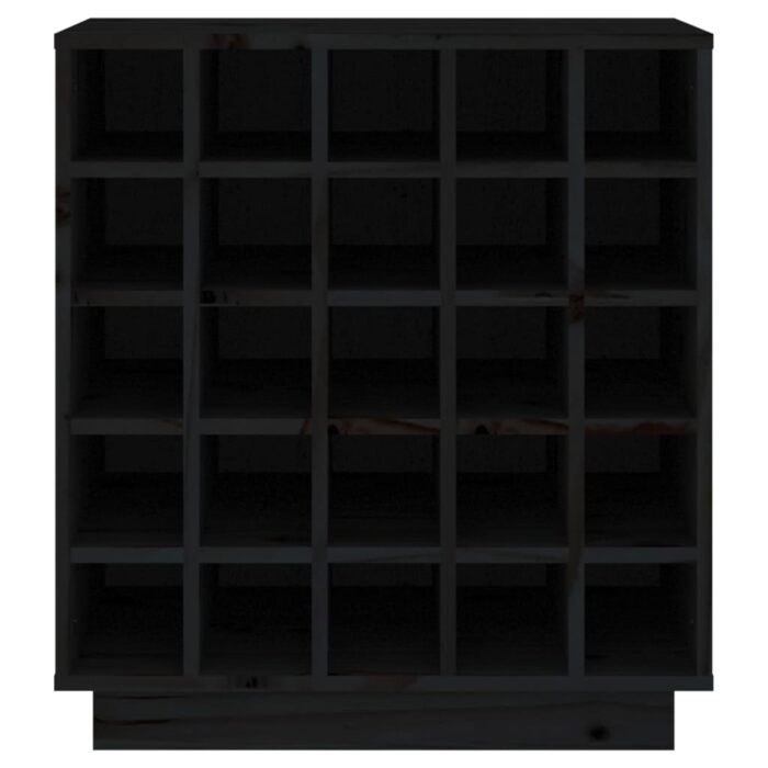 Armoire à vin Noir 55,5x34x61 cm Bois de pin massif – Image 3