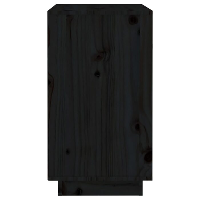 Armoire à vin Noir 55,5x34x61 cm Bois de pin massif – Image 4
