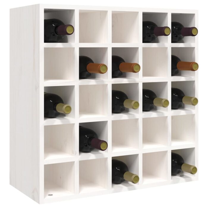 Armoire à vin Blanc 56x25x56 cm Bois de pin massif – Image 2