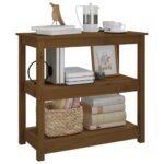 Table console Marron miel 80x40x74 cm Bois massif de pin – Image 2