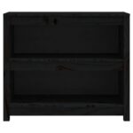 Bibliothèque Noir 80x35x68 cm Bois de pin massif – Image 3