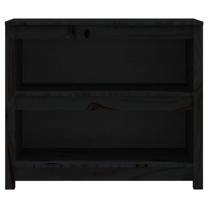 Bibliothèque Noir 80x35x68 cm Bois de pin massif – Image 3