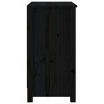 Bibliothèque Noir 80x35x68 cm Bois de pin massif – Image 4