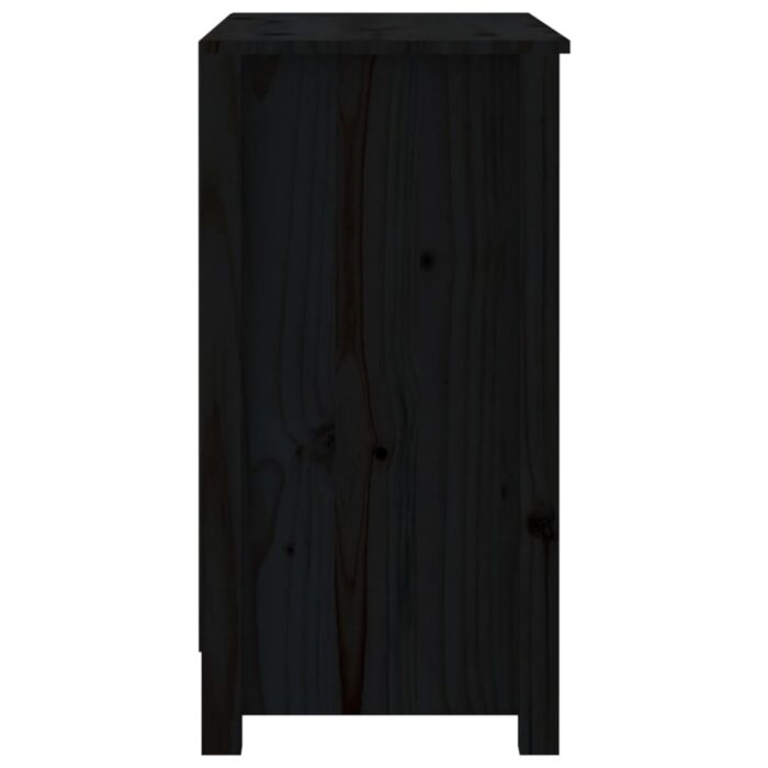 Bibliothèque Noir 80x35x68 cm Bois de pin massif – Image 4