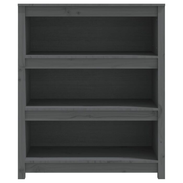 Bibliothèque Gris 80x35x97 cm Bois de pin massif – Image 3