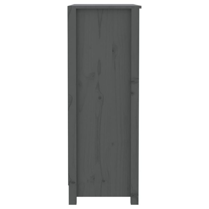 Bibliothèque Gris 80x35x97 cm Bois de pin massif – Image 4