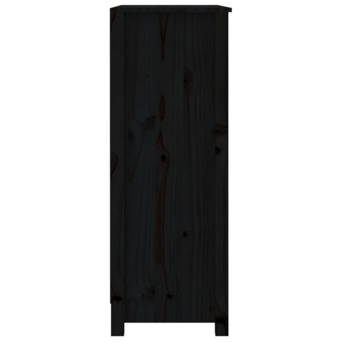 Bibliothèque Noir 80x35x97 cm Bois de pin massif – Image 4