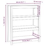 Bibliothèque Noir 80x35x97 cm Bois de pin massif – Image 6