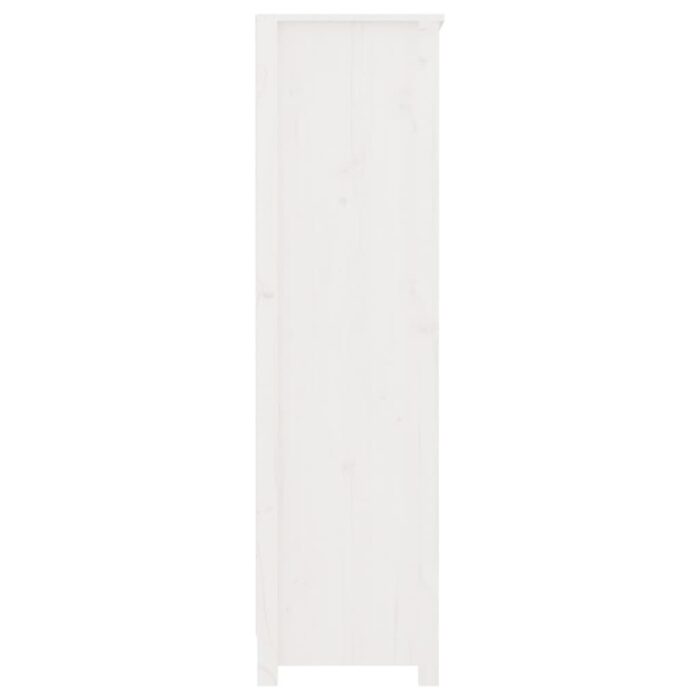 Bibliothèque Blanc 80x35x126 cm Bois de pin massif – Image 4