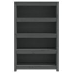 Bibliothèque Gris 80x35x126 cm Bois de pin massif – Image 3