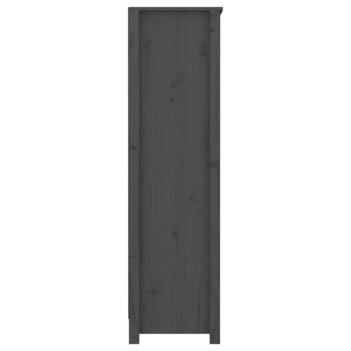 Bibliothèque Gris 80x35x126 cm Bois de pin massif – Image 4